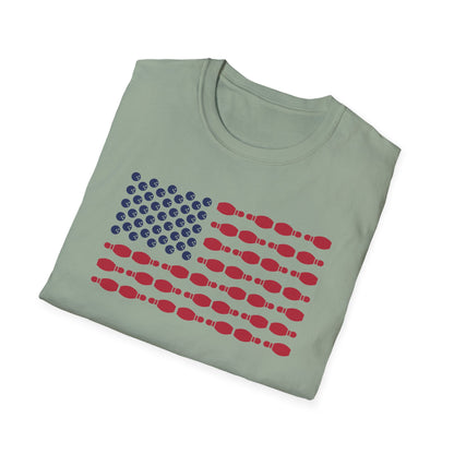 Bowling USA flag balls and pins T-Shirt