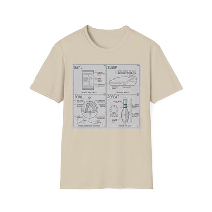 Technical eat, sleep, bowl, repeat chart T-Shirt