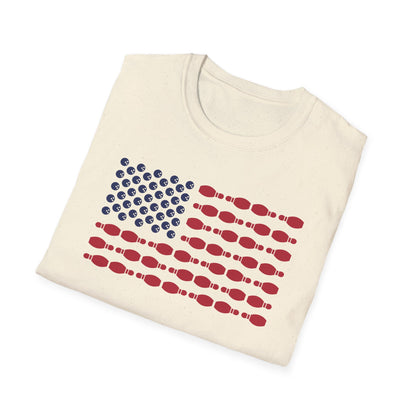 Bowling USA flag balls and pins T-Shirt