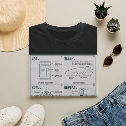 Technical eat, sleep, bowl, repeat chart T-Shirt