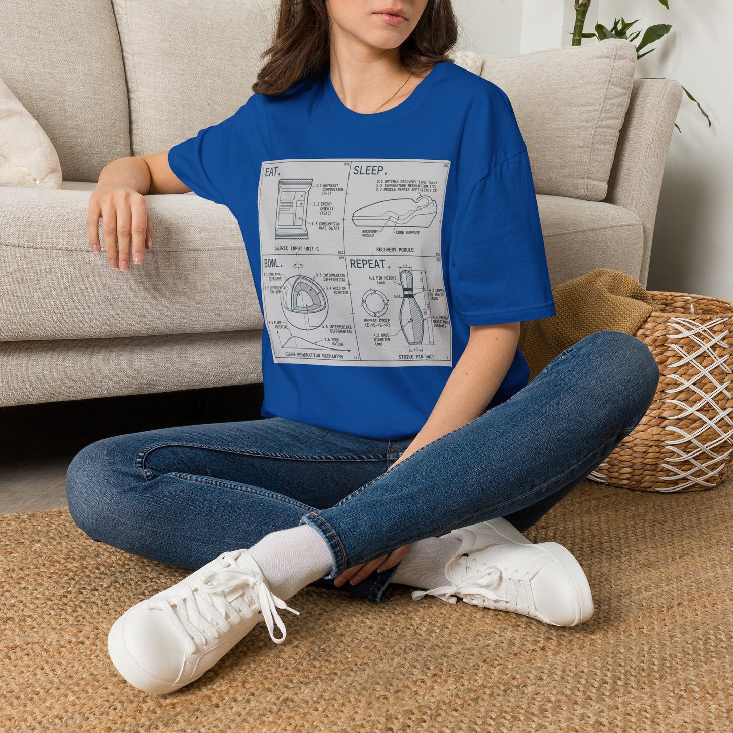 Technical eat, sleep, bowl, repeat chart T-Shirt