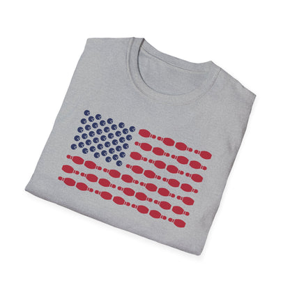 Bowling USA flag balls and pins T-Shirt