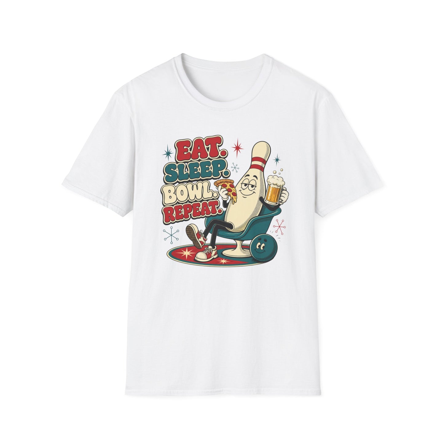 Eat. Sleep. Bowl. Repeat. retro T-Shirt