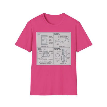 Technical eat, sleep, bowl, repeat chart T-Shirt