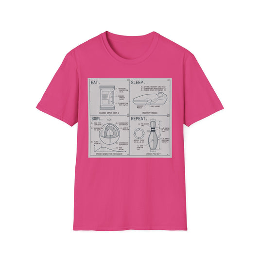 Technical eat, sleep, bowl, repeat chart T-Shirt