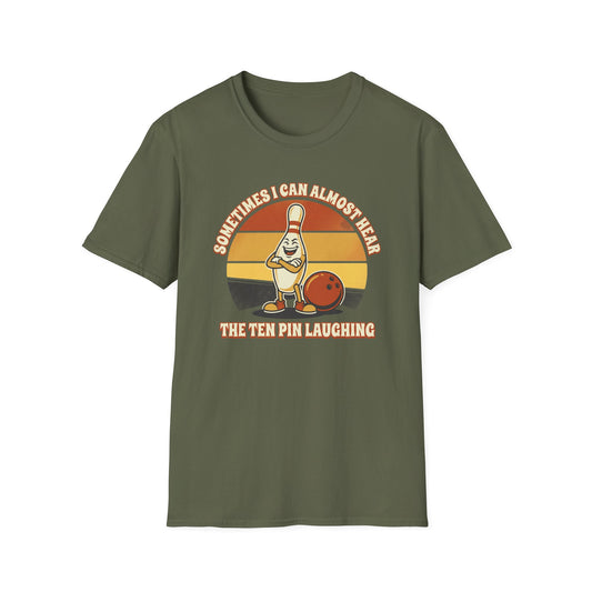 Ten pin laughing retro bowling sunset T-Shirt