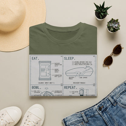 Technical eat, sleep, bowl, repeat chart T-Shirt