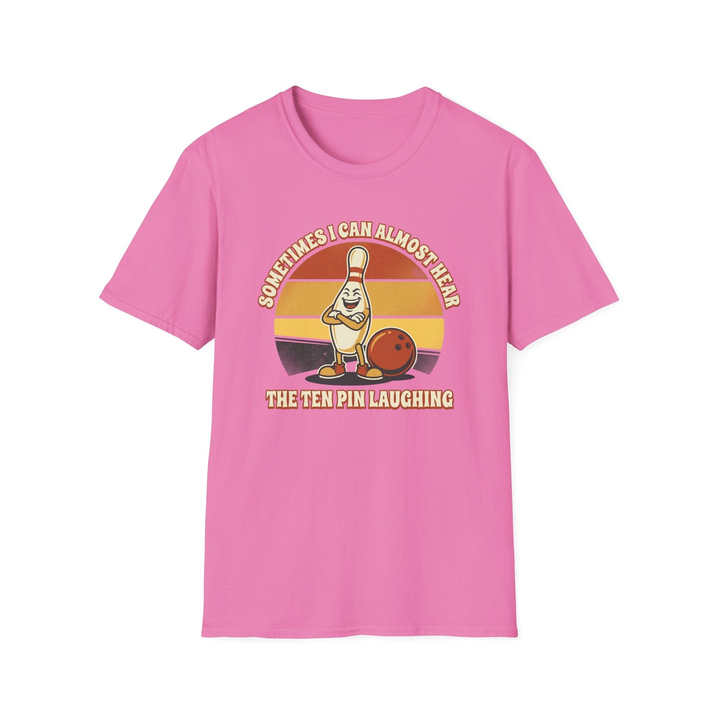 Ten pin laughing retro bowling sunset T-Shirt