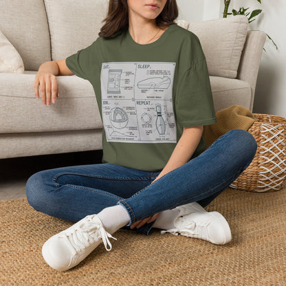 Technical eat, sleep, bowl, repeat chart T-Shirt