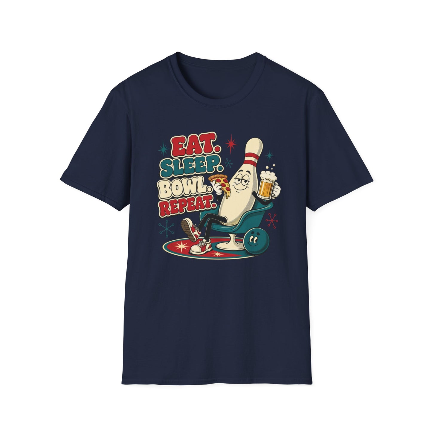 Eat. Sleep. Bowl. Repeat. retro T-Shirt