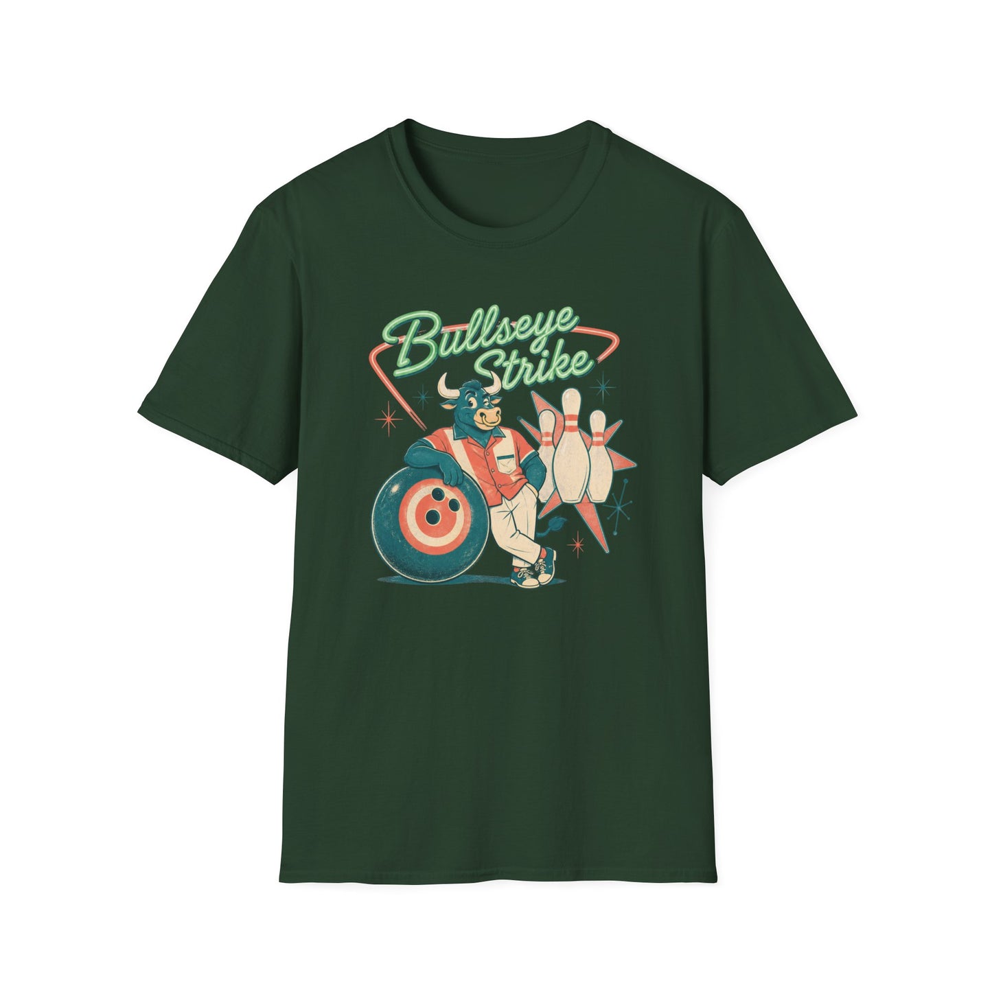 Bullseye strike retro bowling T-Shirt