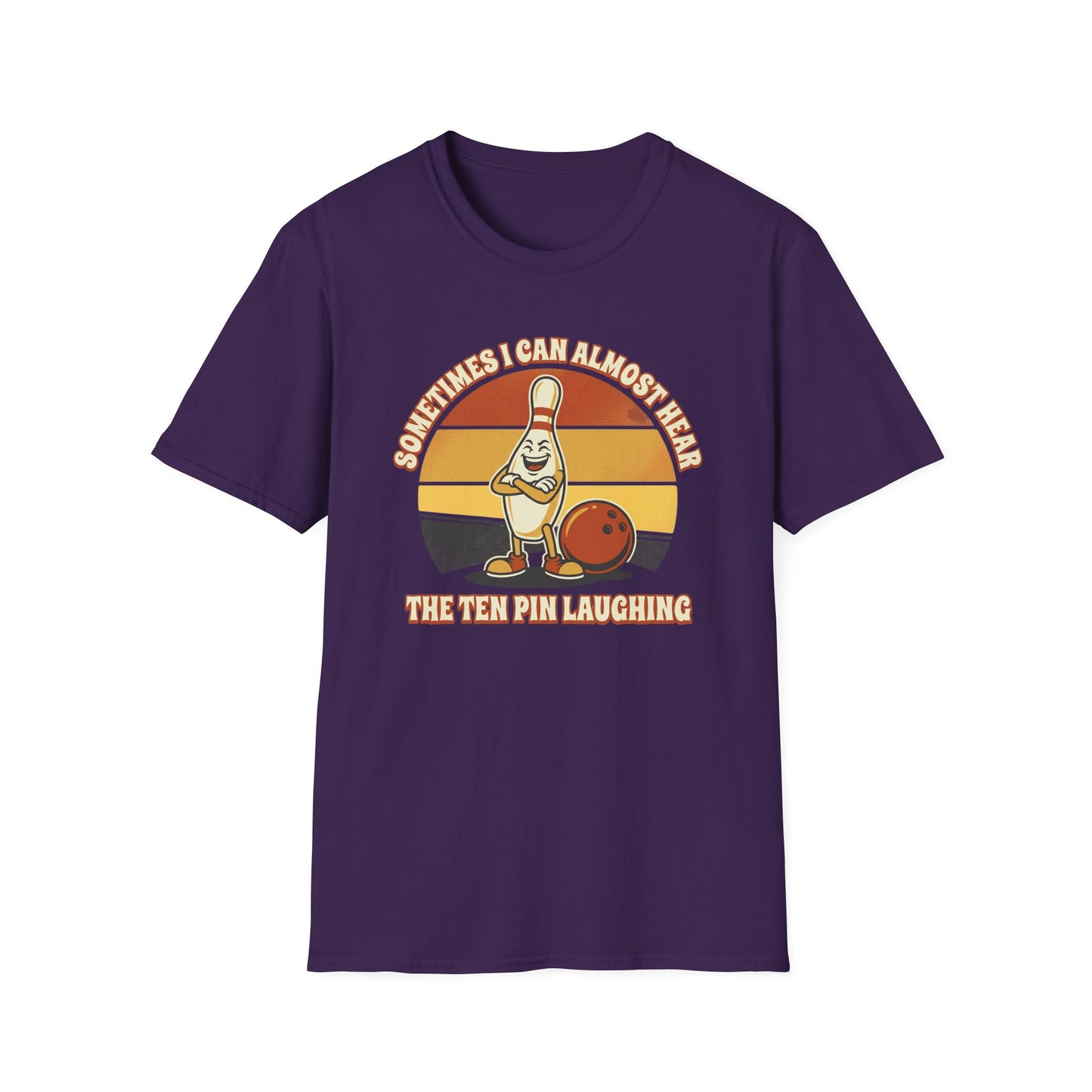 Ten pin laughing retro bowling sunset T-Shirt