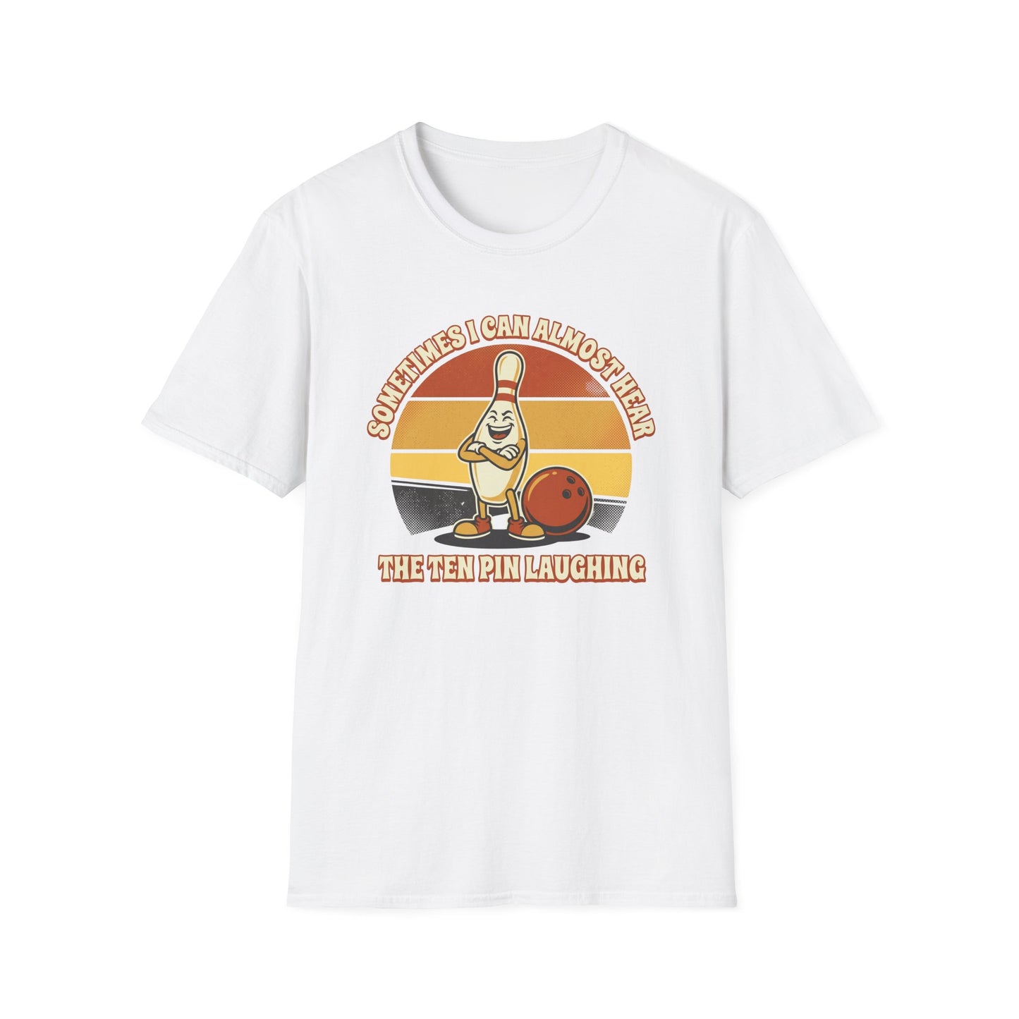 Ten pin laughing retro bowling sunset T-Shirt