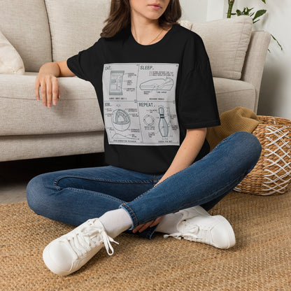 Technical eat, sleep, bowl, repeat chart T-Shirt