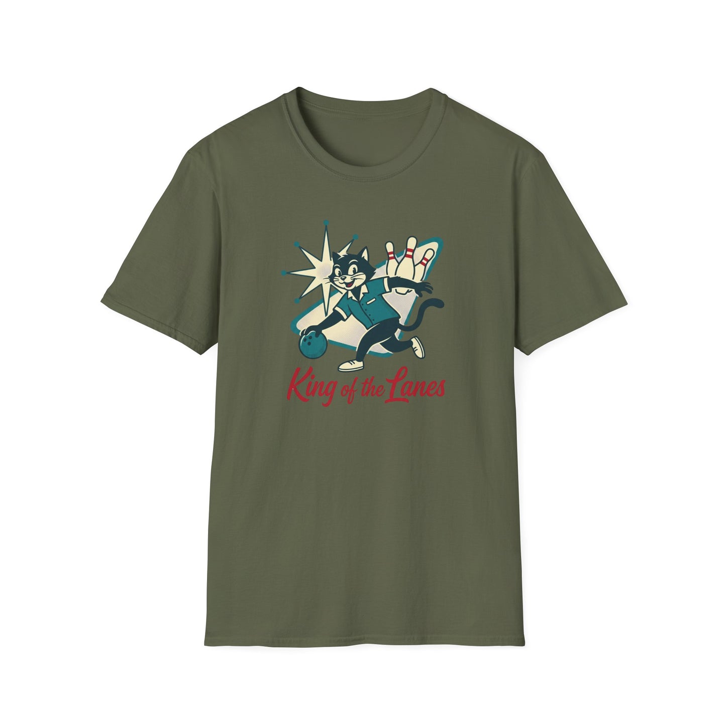 King of the lanes cat retro T-Shirt