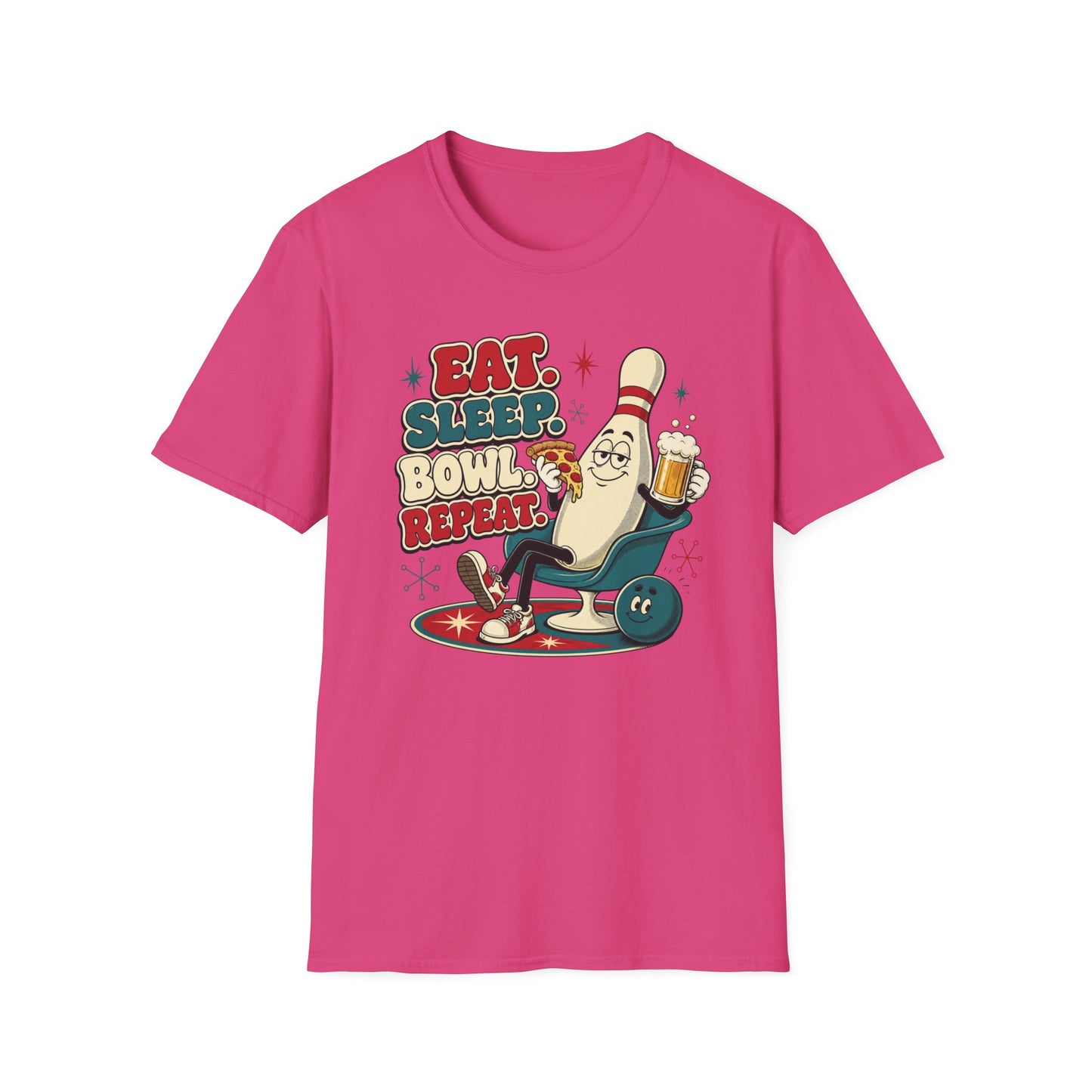 Eat. Sleep. Bowl. Repeat. retro T-Shirt