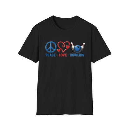 Peace, Love, Bowling T-Shirt