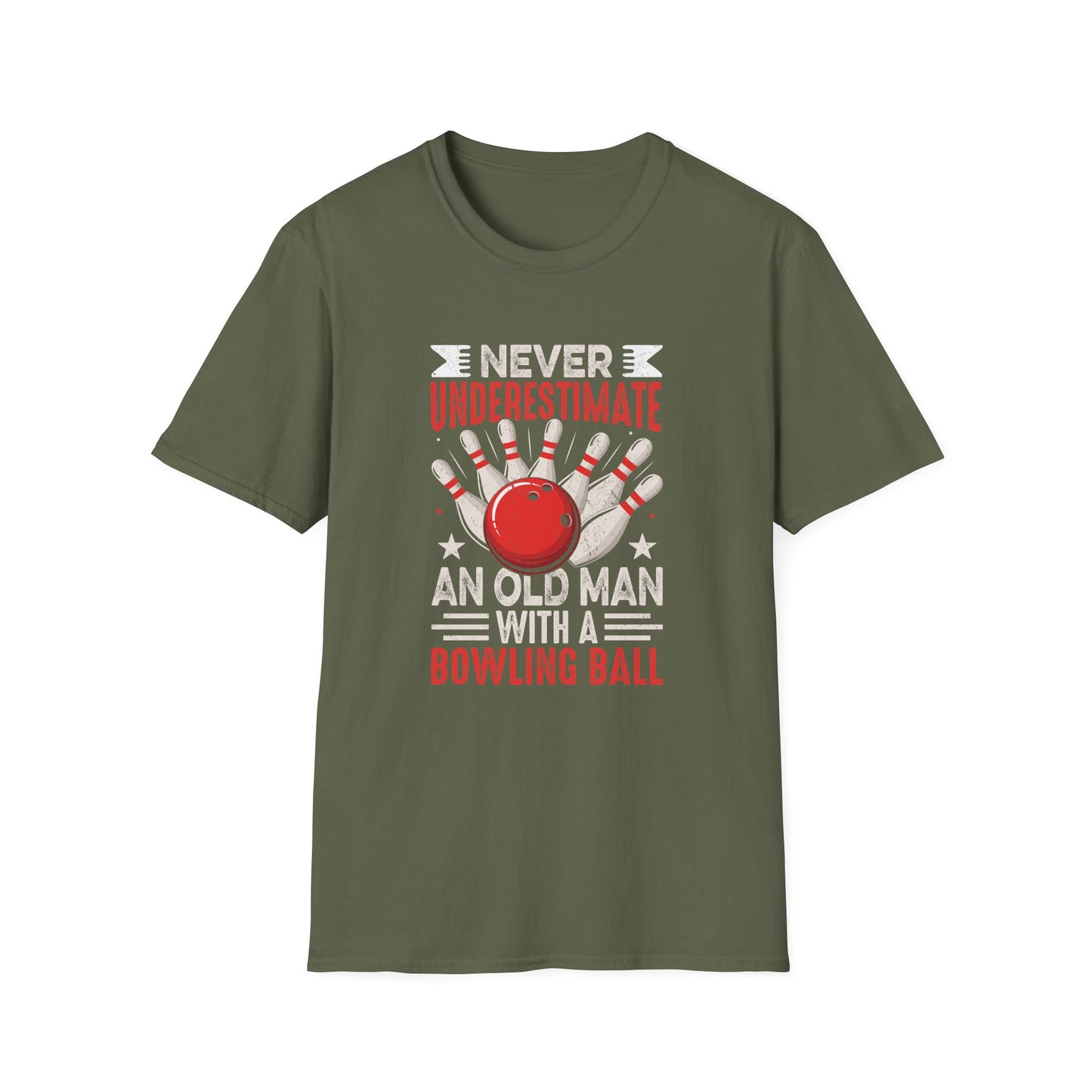 Never underestimate an old man with a bowling ball T-Shirt