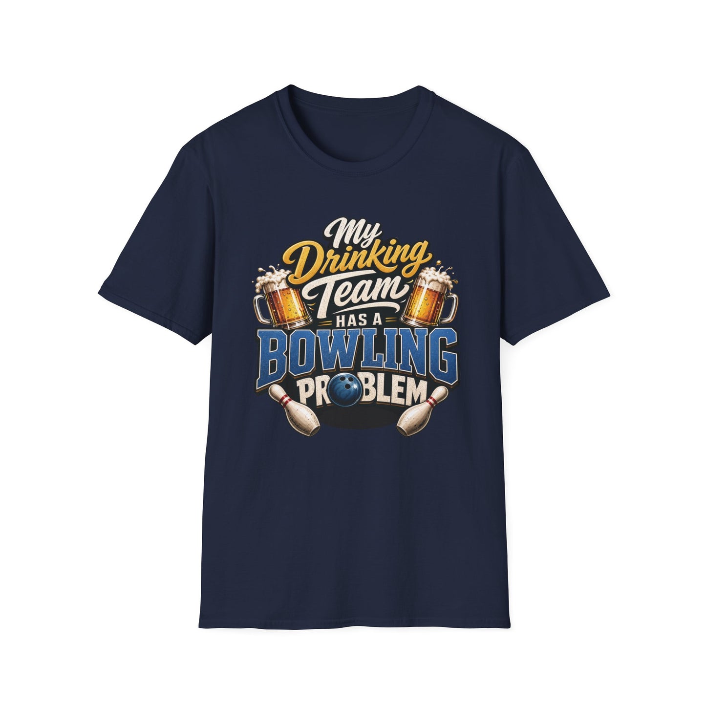 My drinking team has a bowling problem retro T-Shirt