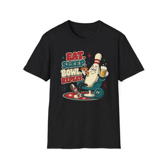 Eat. Sleep. Bowl. Repeat. retro T-Shirt