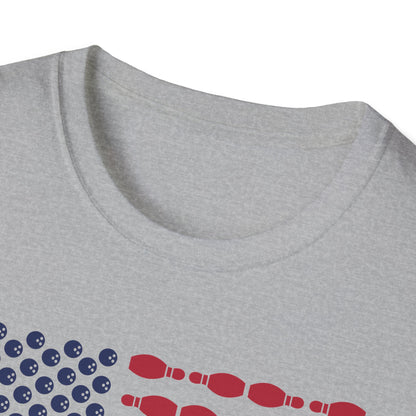 Bowling USA flag balls and pins T-Shirt